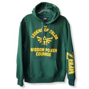 Legend of Zelda Triforce Green Hoodie Adult L Skyward Sword Fandom Cosplay NEW